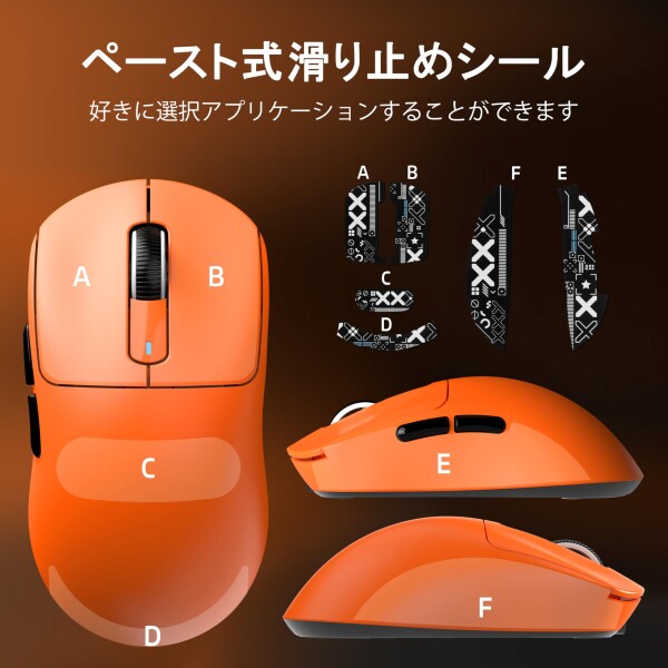 A.JAZZ x ATTACK SHARK X3 超軽量化マウス49g ゲーミングマウス ワイヤレス2.4G/Bluetooth/有線USB接続、Optical Sensor PAW3395センサー 最大26000DPI、XP/Windows/MAC/Android適用、人間工学デザイン 滑り止めシー_4
