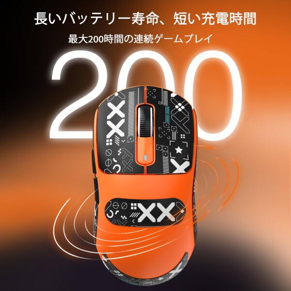 A.JAZZ x ATTACK SHARK X3 超軽量化マウス49g ゲーミングマウス ワイヤレス2.4G/Bluetooth/有線USB接続、Optical Sensor PAW3395センサー 最大26000DPI、XP/Windows/MAC/Android適用、人間工学デザイン 滑り止めシー_6