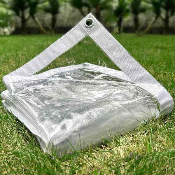 LTCANOPY クリアタープ 2.1m x 2.75m、500g/m2のビニール防水クリアシート、グロメット付きプラスチックシートエッジ二重縫い目補強、耐久性の高いタープ防水、リップストップの通販は