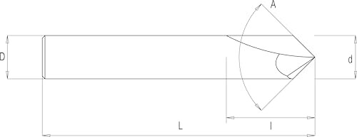 トミーグローバル 超硬 NC スポット ドリル 90° 刃径 16mm 全長 100L 2枚刃 AlTiNコート/ TG2307_1
