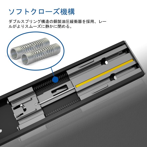 VADANIA ソフトクローズ ボールベアスライドレール 3段引 550mm #K45 引き出しスライドレール diy 左右5セット_3