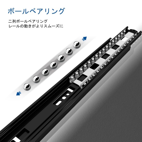 VADANIA ソフトクローズ ボールベアスライドレール 3段引 550mm #K45 引き出しスライドレール diy 左右5セット_5