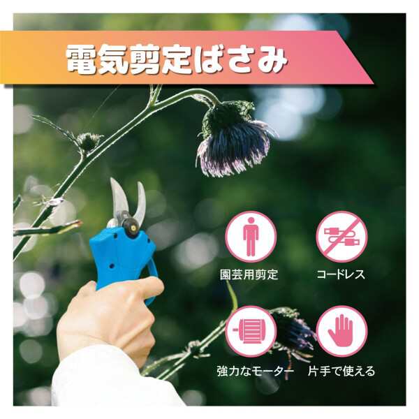 クリーンレーベル コードレス 剪定ばさみ 充電式 ハサミ 電動 剪定バサミ 切断 はさみ 鋏 小型 枝 盆栽 ガーデニング 園芸 14.4V 18V マキタ バッテリー 対応 makita 互換 家庭用 工具  充電器の通販は