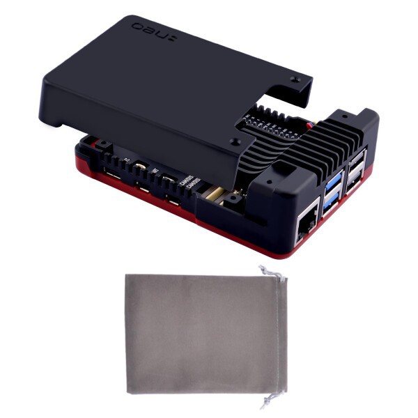 GeeekPi Argon NEO 5 BRED ケース Raspberry Pi 5 用 統合ファン付き、Raspberry Pi 5 アルミニウムケース、Argon NEO 5 ブラックレッドケースの通販は