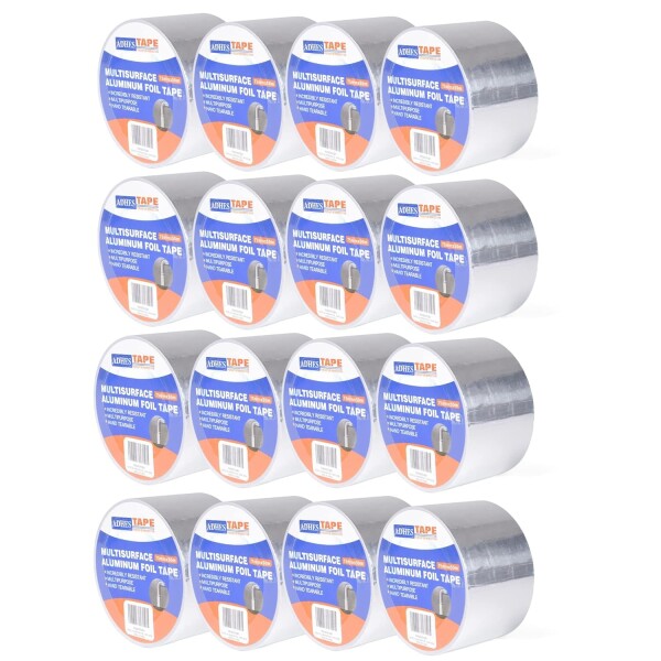 ADHES アルミテープ 金属テープ ステンレステープ耐熱 防水 導電性シルバー 16ロール(75mm x 50m)