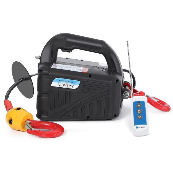 NEWTRY 電動ウインチ 電動ホイスト 小型クレーン 巻き上げ機 吊り上げ能力300kg ワイヤレスリモコン付き 1500W 家庭用 業務用 110V (リフト高さ11.8m)の通販は
