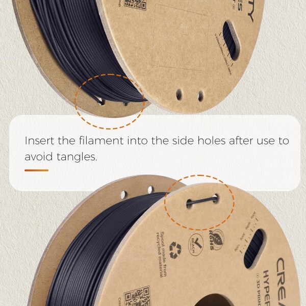 Creality Hyper PLA-CF(PLA 炭素繊維) フィラメント 1.75mm、高速印刷用マット仕上げの 3D プリンター フィラメント、耐久性と強力な靭性寸法精度 +/-0.02mm (紫) フィラメント