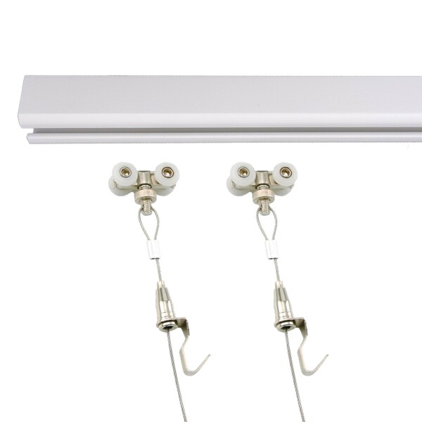 WJELAORY ピクチャーレール U型 1m-2m ピクチャーレール + ステンレス鋼 ワイヤー 展示用 額縁 絵画 クリックレール 天井面用 /ホワイト (1m) 6,031円