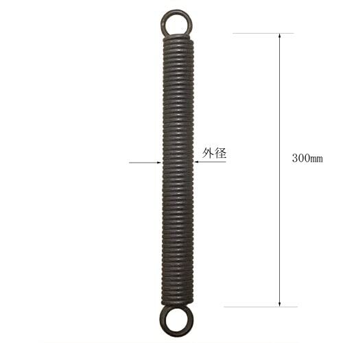 引きバネ (線径2.6mm x 外径19mm x 自然長300mm、硬鋼線SWRH72A、約0.89N/mm) 72A2.6x19x300_1