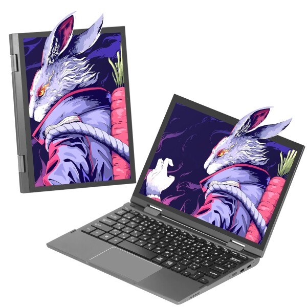 ノートパソコン 2in1 Windows11&Office2019搭載 10.95インチ 2K IPS(2000*1200)第12世代Alder Lake N95 CPU(最大3.4Ghz) メモリ 16GB LPDDR5 RAM/ 512GB NVMe/日本語キーボード付き タッチデイスプレー Type-c*2 360°自由に