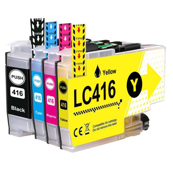 Aseker互換LC416 LC416-4PKインク標準容量ブラザー用LC416 XL 4色カラー対応Brother DCP-J4140N MFC-J4440N MFC-J4540N MFC-J4940DNプリンタLC416BK LC416C LC416M LC416Y 全色?料