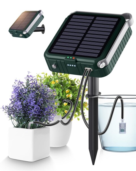 ソーラー 散水タイマー 植物 自動水やり 自動灌漑装置 自動散水機 家庭用 ガーデニング用品 小型 簡単水やりシステム 15鉢対応可能 葉植物 室内 屋外 鉢植え給水 15ｍホース/庭 花 留守 ( 5,349円