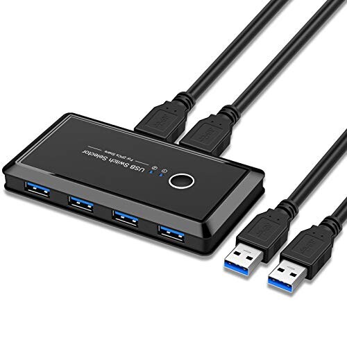 xiwai JSER KVM USB 2.0またはUSB 3.0スイッチセレクター 2ポートPC キーボードマウススキャナープリンター用4つのデバイスを共有 (USB 3.0)_3