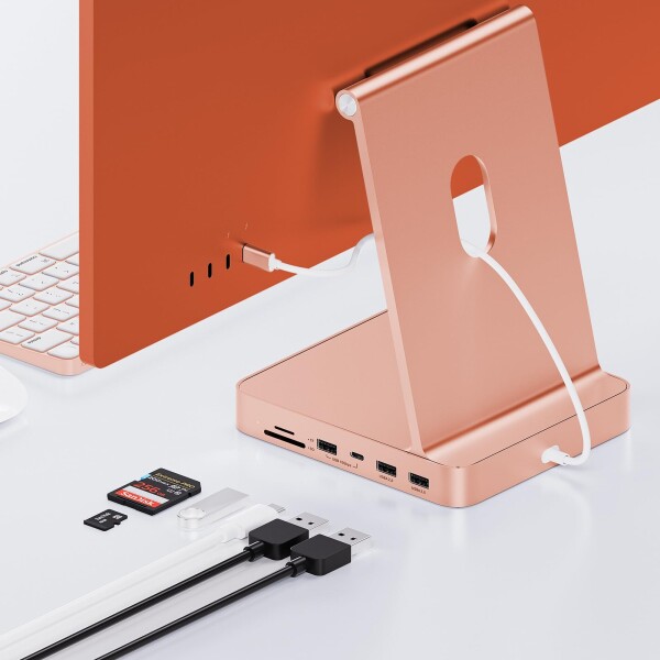 PULWTOP 7 in 1 USB C ハブ iMac 24インチ 2021/2023専用 iMac M1/M3 アクセサリー USB Hub ハブ M.2 NVMe SSDスロット搭載 (SSD含まない) 1 x USB-C 3.2 Gen 2, 1 x USB-A 3.2 Gen 2, 2 x USB 2.0, ＭicroSD/TF カードリーダー オ_8