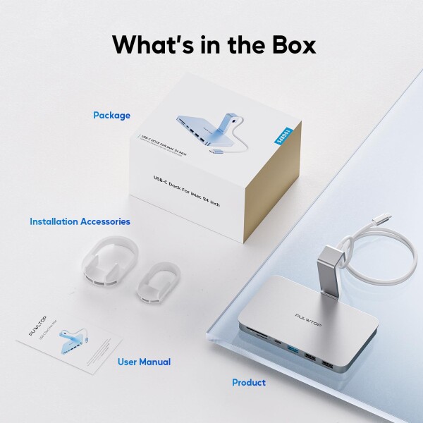 PULWTOP 6 in 1 USB C ハブ iMac 24インチ 2021/2023/2024専用
