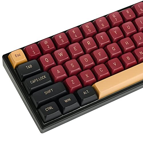 Red Warrior CSAカスタムキーキャップ、160キーダブルショットキーキャップセットはCherry/Gateron MXスイッチ60%/64/GK61ゲーミングメカニカルキーボード用