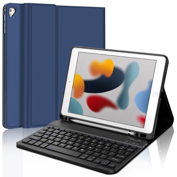 iPad 9.7インチ キーボード ケース 第6世代 第5世代 キーボード付きケース 軽量 ペンホルダー付き オートスリープ iPad air キーボードケース bluetooth 手帳型 カバー 薄型 着脱式 耐衝撃 US配列の通販は 5,523円