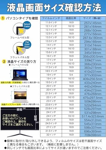 23.6インチ(16:9)プライバシーフィルター 覗き見防止フィルター ブルーライトカット パソコン PC モニター 液晶保護フィルム 反射防止 両面使用可能 着脱簡単
