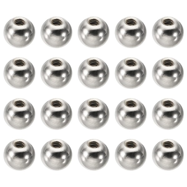 PATIKIL M3x0.5 mm ボールナットノブ 50個 炭素鋼 掘削ボール キャップ止まり穴ハンドル ナット装飾 家具ランプやDIYプロジェクト用 シルバートーン