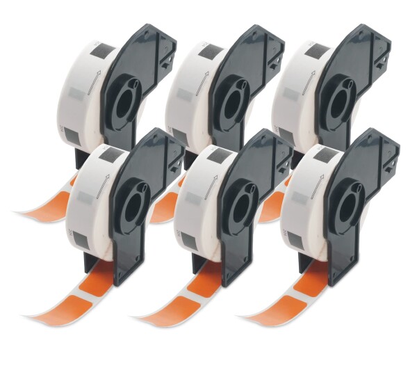 BETCKEY 感熱紙 DK-1204 ブラザー ラベル プリンター ロール 互換 ラベルシール BROTHER 17x54mm 400枚 QL-550 QL-650TD QL-700 QL-800 QL-820NWB ql-1060n対応 6個 オレンジ