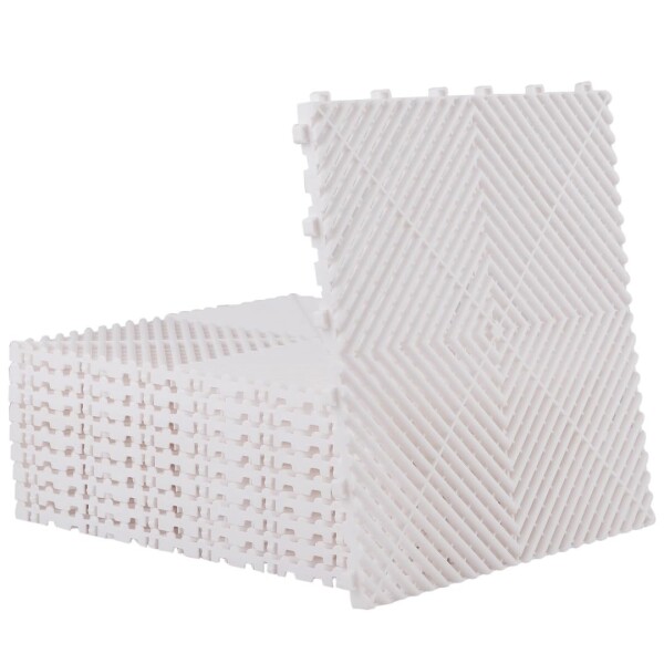 ISL ガレージタイル ラウンドタイプ ホワイト 10枚セット 40×40×1.8cm 業務用 高耐荷重モデル