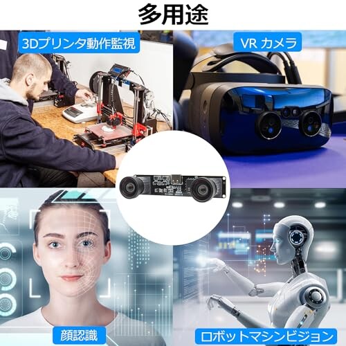 1080P 60FPS USB ステレオ カメラ モジュール 400万画素 3D デュアルレンズ 115°視野角 同期型 ウェブカム VR 視覚分析 顔認証 ウェブカム パソコン PCカメラ ストリーミング USBプラグ&プレイ Linu_9