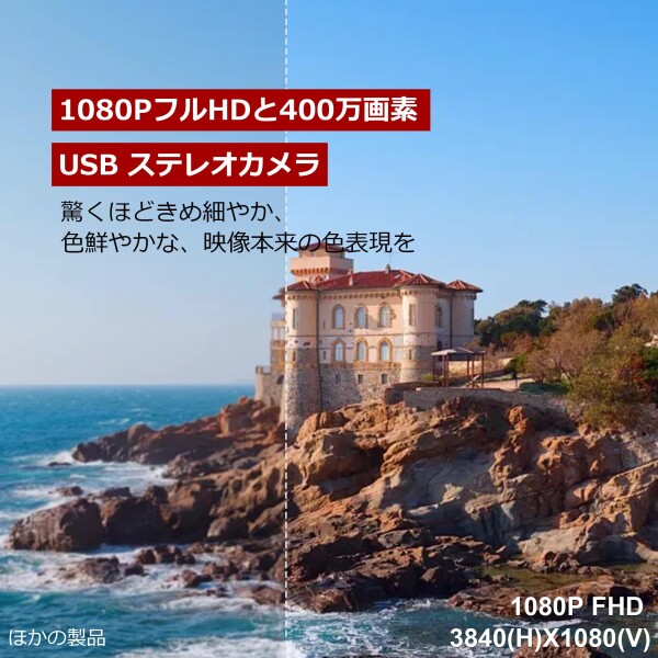 1080P 60FPS USB ステレオ カメラ モジュール 400万画素 3D デュアルレンズ 115°視野角 同期型 ウェブカム VR 視覚分析 顔認証 ウェブカム パソコン PCカメラ ストリーミング USBプラグ&プレイ Linu_2