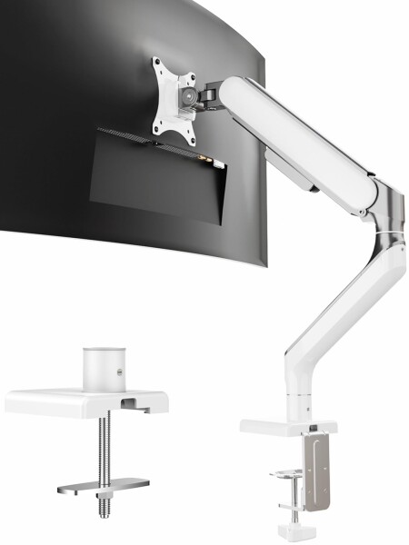 ETHU 高耐荷重 PCモニターアーム 15KG対応 液晶ディスプレイアーム 17〜45インチ対応 VESA 75x75mm 100x100mm 多角度調節(シングル・シルバー)