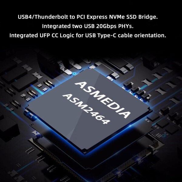 CY USB4.0 Type-C USB4 40Gbps から PCI-E 4.0 X4 SSD NVME NGFF M-Key エンクロージャ USB-C 20Gbps ASM2464 チップセット_4