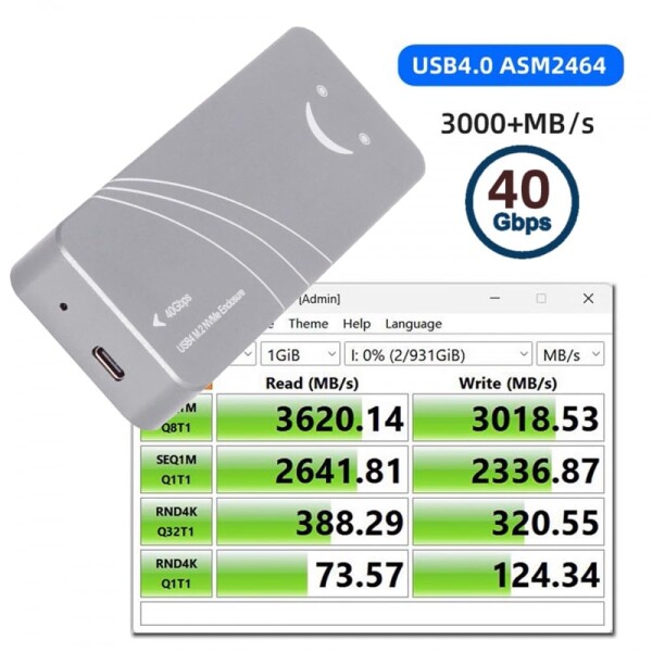 CY USB4.0 Type-C USB4 40Gbps から PCI-E 4.0 X4 SSD NVME NGFF M-Key エンクロージャ USB-C 20Gbps ASM2464 チップセット_5
