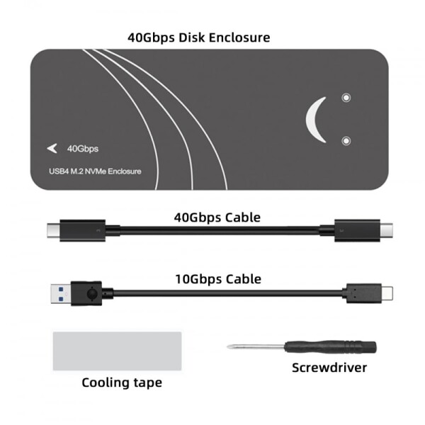 CY USB4.0 Type-C USB4 40Gbps から PCI-E 4.0 X4 SSD NVME NGFF M-Key エンクロージャ USB-C 20Gbps ASM2464 チップセット_8