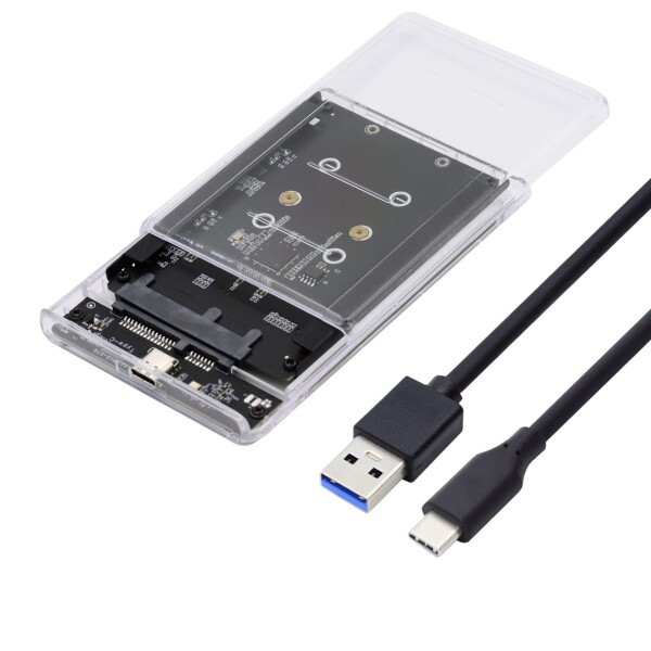 Xiwai デュアルNGFF B+M-Key M.2 SSDカード JOBD Raid0 スパンブリッジからUSB3.0 Type-C USB-C 2.5インチ SATAコンボエンクロージャー。 7,684円