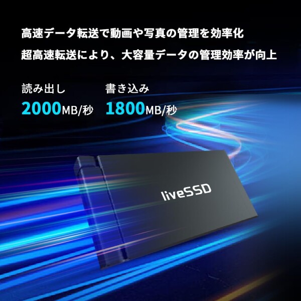 RENICE 2TB ポータブルSSD 外付け20Gbps 高速読み込み2000MB/s 書き込み1800MB/s 超小型 コンパクト USB3.2 Gen2X2 / USB-C 接続 超スリム 0.8cm_1