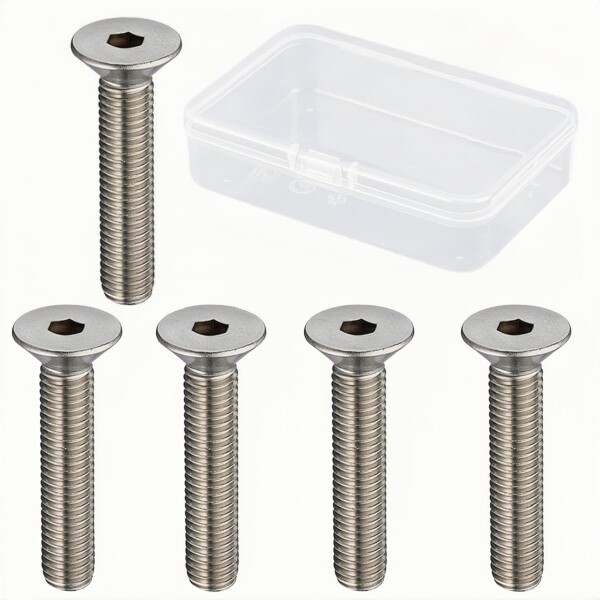 Getrays M10ボルト、5個入M10 X 50 mm頭機用ボルト/ネジ、ステンレスM10スタッドボルト50 mm、機械家具電子修理用六角駆動型機用ネジ 、六角ドライブファスナーテープちょぞうばこ ボルト