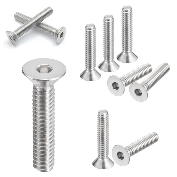 Getrays M10ボルト、5個入M10 X 50 mm頭機用ボルト/ネジ、ステンレスM10スタッドボルト50 mm、機械家具電子修理用六角駆動型機用ネジ 、六角ドライブファスナーテープちょぞうばこ ボルト