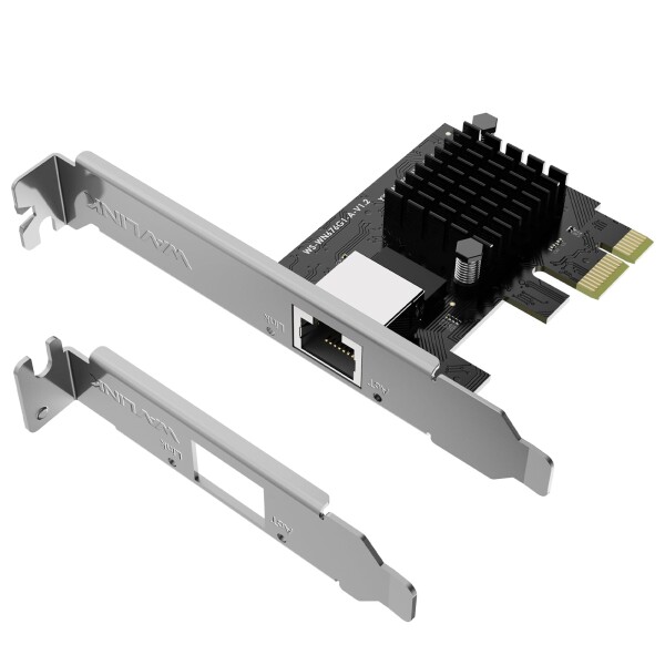 WAVLINK 2.5G Base-T LANカード PCI-E アダプター ネットワークカード 2500/1000/100Mbps PCI Express イーサネット アダプター、RTL8125B、Windows 11/10/8/8.1/7 および Linux 用 2.5G NIC、ロー プロファイル ブラケ