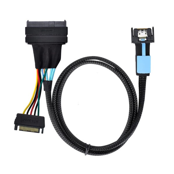 NFHK MCIO 4X Mini Cool Edge IO to U.2 SFF-8639 NVME PCIe PCI-Express ケーブル メインボードSSD用, NF-SF-081