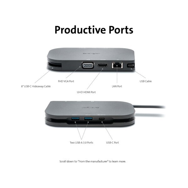 Kensington K38365WW SD1610P USB-C モバイルドッグ パススルーチャージングの通販は