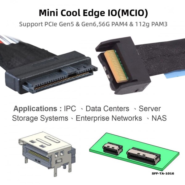 CY ケーブル MCIO 4x ミニ クール エッジ IO から U.2 SFF-8639 NVME PCIe PCI-Express コード、メインボード SSD 用_6