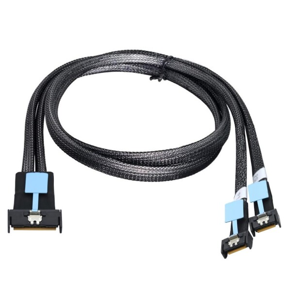 xiwai PCI-E 5.0 MCIO STR PCI-E Mini Cool Edge IO 8i 74ピン オス - デュアル MCIO 38ピン オス 高速エクステンダー データケーブル 50cm