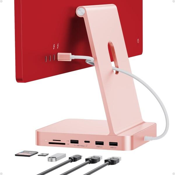 PULWTOP 7 in 1 USB C ハブ iMac 24インチ 2021/2023専用 iMac M1/M3 アクセサリー USB Hub ハブ M.2 NVMe SSDスロット搭載 (SSD含まない) 1 x USB-C 3.2 Gen 2, 1 x USB-A 3.2 Gen 2, 2 x USB 2.0, ＭicroSD/TF カードリーダー ピ
