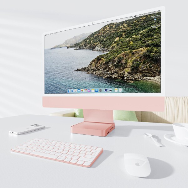 PULWTOP 7 in 1 USB C ハブ iMac 24インチ 2021/2023専用 iMac M1/M3 アクセサリー USB Hub ハブ M.2 NVMe SSDスロット搭載 (SSD含まない) 1 x USB-C 3.2 Gen 2, 1 x USB-A 3.2 Gen 2, 2 x USB 2.0, ＭicroSD/TF カードリーダー ピ_2