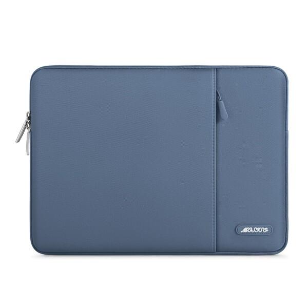 MOSISO ラップトップ スリーブバッグ、対応機種 Laptop 16インチ、ポリエステル 撥水 保護 縦型ケース ポケット付き(スチールブルー)