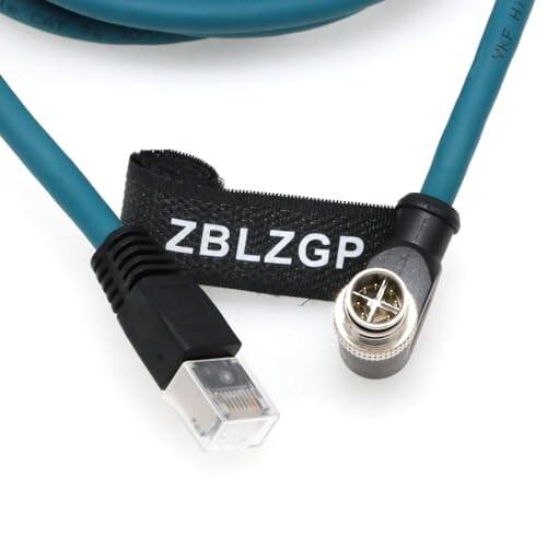 ZBLZGP L字型M12 8ポジションXコードオス-RJ45 Cat6a イーサネットシールドケーブル コニャックス工業カメラ用 (2M)の通販は 6,121円