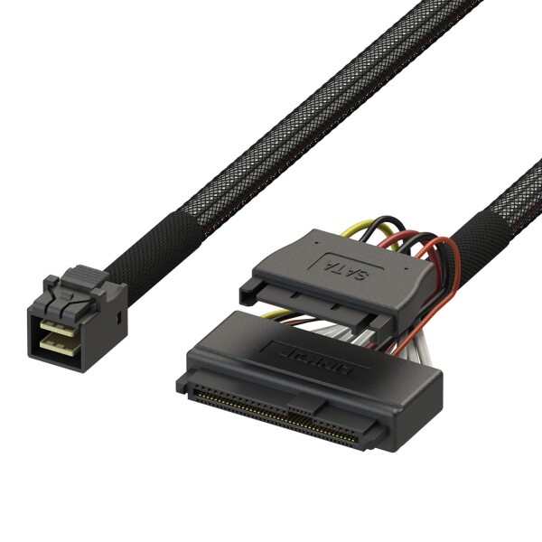 LINKUP SATA電源付き、内部16G U.2ケーブル（85[オーム] 85 ohm PCIE 3.0 Mini SAS HD-U.2 / SFF-8643-SFF-8639ケーブル） - 1.2m / 4フィート