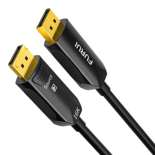 光ファイバ DisplayPort ケーブル 2.1 20M、16K 光ファイバ DisplayPort 2.0 ケーブル 54Gbps, 16K@60Hz, 8K@60Hz, 4K@240Hz / 165Hz / 144Hz / 120Hz, 2K@360Hz DSC 1.2a 対応 Display Port 2.1 2.0