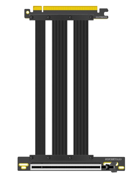 GLOTRENDS 150mm PCIe 5.0 ライザーケーブル｜RTX5090/RTX4090/RX9070/RX7900 対応｜PCIe 5.0/4.0 GPU 互換｜90 度直角 垂直マウント用