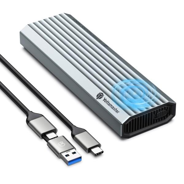 Yottamaster 40Gbps M.2 NVMe SSDエンクロージャ、ツールレスアルミニウムNVMeエンクロージャ、4TB M.2 NVMe 2230/2242/2260/2280(Mキー)対応、Thunderbolt 4/3/USB4/3 .2.1.1対応。_7