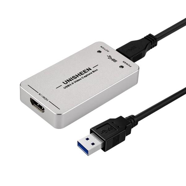 UNISHEEN USB 3.0 1080p HDMI キャプチャーカード ゲームキャプチャー ビデオキャプチャーゲーム実況生配信・画面共有・録画・ライブ会議用 Windows Linux MAC対応 電源不要 軽量小型 持ち運びに