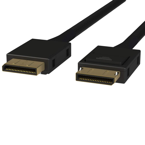 LINKUP - OCuLink PCIe SFF-8611 4i to OCuLink SFF-8611 SSD データアクティブケーブル ナイロンケーブルジャケット付き50cm